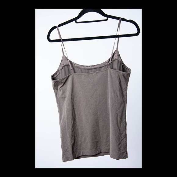 Banana Republic Womens Gray Brown Satin Trim Cami Tank Top XL - Picture 2 of 3